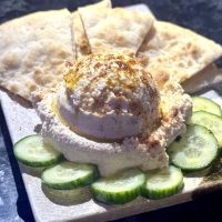 IMG_2732 House made hummus served with pita and cucumbers